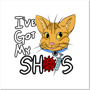 I've Got My Shots (Orange Tabby Cat, COVID) Posters and Art